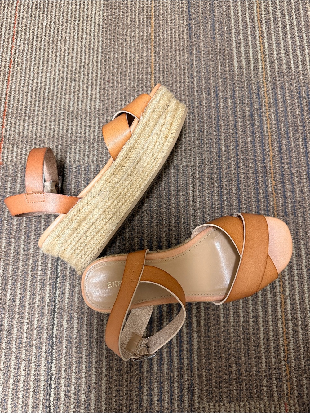 🤎 Express Tan Espadrille Platform Sandals 6.5 Flatforms 🤎